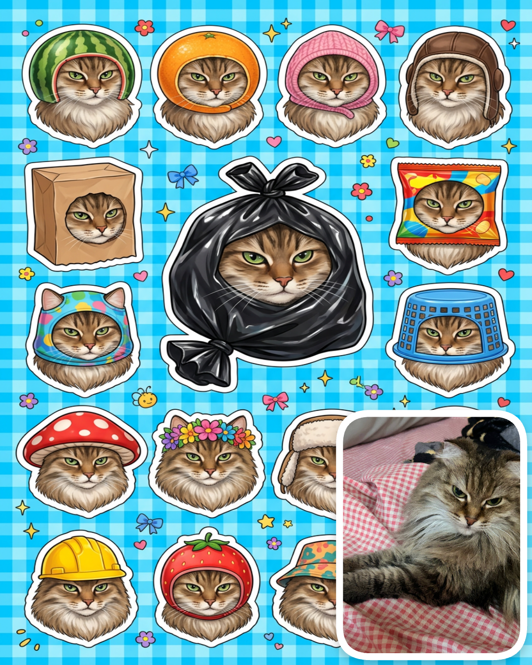 Милые стикеры с котиком