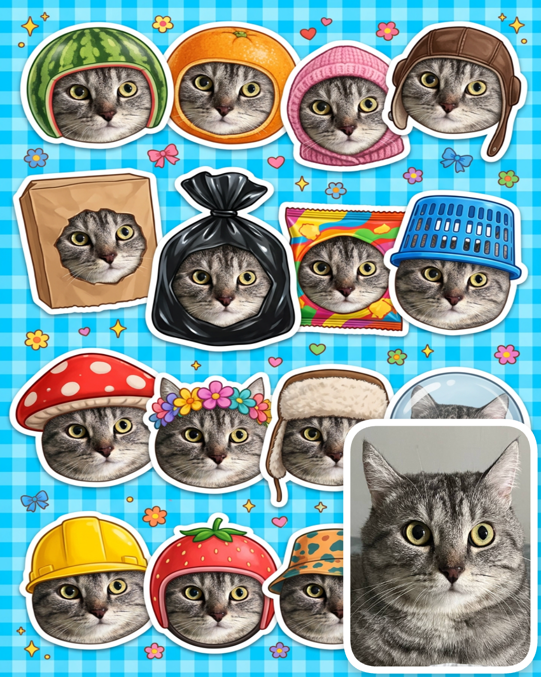 Милые стикеры с котиком