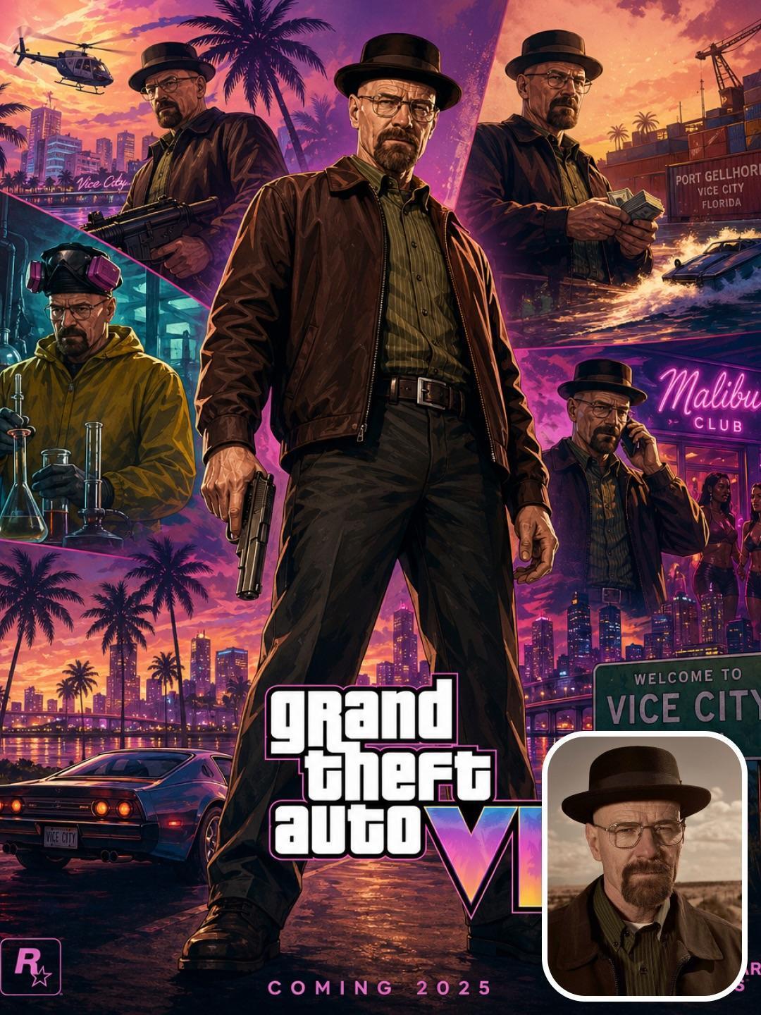 Постер в стиле GTA VI